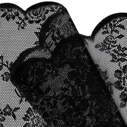 Kukkakuvioiset Mustat Läpikuultavat Pitsiverhot Olohuoneeseen