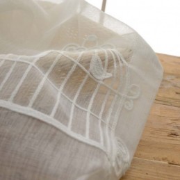 Hengittävä Läpikuultava Verho Mittatilaustyönä Tehty Verho Lintuhäkki Kirjonta Olohuoneeseen