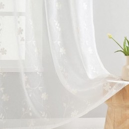 Valkoiset Läpikuultavat Verhot, Kirjailtu Ikkunaverho, Mittatilaustyönä Tehty Verho, Olohuone, Makuuhuone