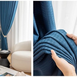 Houndstooth-Jacquard-Verho Mittatilaustyönä Tehty Verho, Korkea Varjostusverho Olohuoneeseen, Makuuhuoneeseen