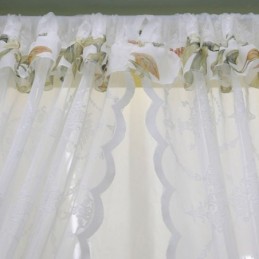 Valkoiset Läpikuultavat Ikkunaverhot Kasvivoilee-Verhot Olohuoneeseen Ja Makuuhuoneeseen