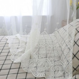 Yksinkertainen Läpikuultava Verho Mittatilaustyönä Tehty Verho Valkoinen, Kaikki Yhteensopivat Kirjonnalla Olohuoneeseen