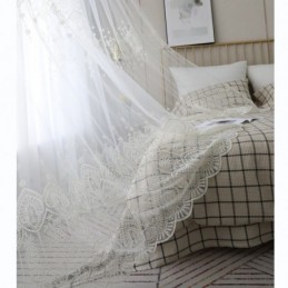 Yksinkertainen Läpikuultava Verho Mittatilaustyönä Tehty Verho Valkoinen, Kaikki Yhteensopivat Kirjonnalla Olohuoneeseen