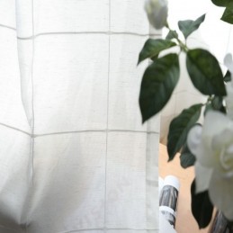 Minimalistinen Läpikuultava Verho Mittatilaustyönä Tehty Verho, Suuri Ristikkomainen Jacquard-Voileepaneeli, Olohuone Yksi