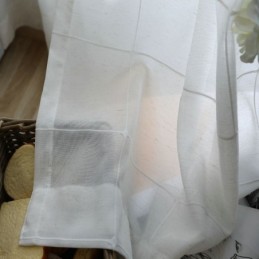 Minimalistinen Läpikuultava Verho Mittatilaustyönä Tehty Verho, Suuri Ristikkomainen Jacquard-Voileepaneeli, Olohuone Yksi