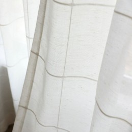 Minimalistinen Läpikuultava Verho Mittatilaustyönä Tehty Verho, Suuri Ristikkomainen Jacquard-Voileepaneeli, Olohuone Yksi