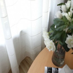 Minimalistinen Läpikuultava Verho Mittatilaustyönä Tehty Verho, Suuri Ristikkomainen Jacquard-Voileepaneeli, Olohuone Yksi