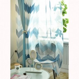 Pohjoismainen Yksinkertainen Läpikuultava Verho Mittatilaustyönä Tehty Aaltoileva Kuviollinen Olohuoneen Verho