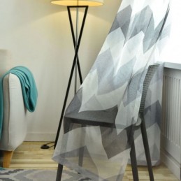 Pohjoismainen Yksinkertainen Läpikuultava Verho Mittatilaustyönä Tehty Aaltoileva Kuviollinen Olohuoneen Verho