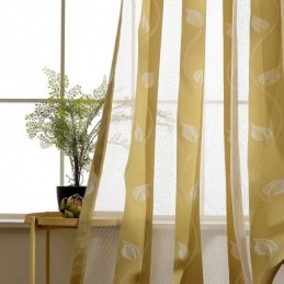 Mordern Voile Drapes -Lehtiverho, Mittatilaustyönä Tehty, Makuuhuoneen Ja Olohuoneen Verho
