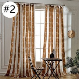 Mordern Voile Drapes -Lehtiverho, Mittatilaustyönä Tehty, Makuuhuoneen Ja Olohuoneen Verho