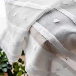 Valkoinen Läpikuultava Verho Mittatilaustyönä Tehty Verho, Kirjailtu Tylliverho Olohuoneeseen