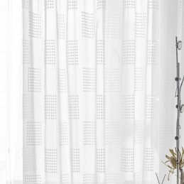 Nordic Sheer Curtain Mittatilaustyönä Tehty Kohokuvioitu Tylli Olohuone Makuuhuone