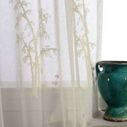 Klassinen Läpikuultava Verho Mittatilaustyönä Tehty Verho Bambusta Kirjailtu Tylliverho Olohuoneeseen