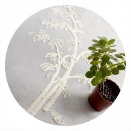 Klassinen Läpikuultava Verho Mittatilaustyönä Tehty Verho Bambusta Kirjailtu Tylliverho Olohuoneeseen