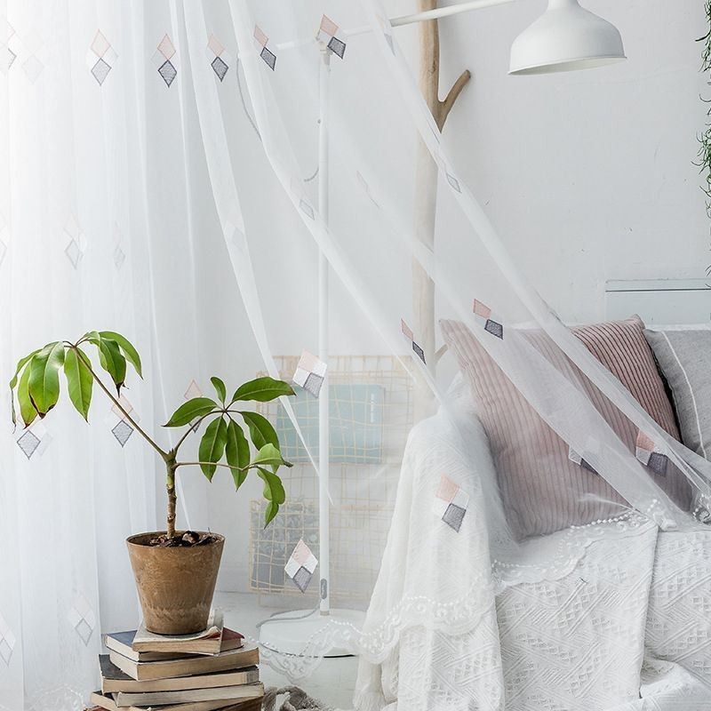 Mittatilaustyönä Tehty Ylellinen Kirjontaverho, Kodin Sisustus, Läpikuultava Olohuone, Makuuhuone