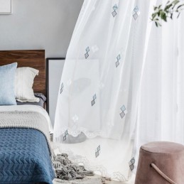 Mittatilaustyönä Tehty Ylellinen Kirjontaverho, Kodin Sisustus, Läpikuultava Olohuone, Makuuhuone