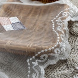 Mittatilaustyönä Tehty Ylellinen Kirjontaverho, Kodin Sisustus, Läpikuultava Olohuone, Makuuhuone