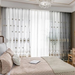 Kirjonta Tylliverho Mittatilaustyönä Tehty Verho Eurooppalainen Ylellinen Läpikuultava Voile Olohuoneeseen