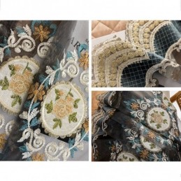 Kirjonta Tylliverho Mittatilaustyönä Tehty Verho Eurooppalainen Ylellinen Läpikuultava Voile Olohuoneeseen