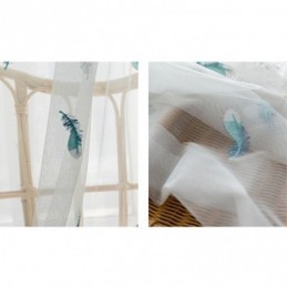 Höyhenkirjailtu Läpikuultava Verho Mittatilaustyönä Tehty Minimalistinen Hengittävä Olohuoneen Makuuhuoneen Verho