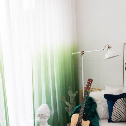 Liukuvärjätty Läpinäkyvä Verho, Voile-Läpinäkyvä Verho, Mittatilaustyönä Tehty Verho Kodin Koristeeksi