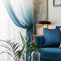 Liukuvärjätty Läpinäkyvä Verho, Voile-Läpinäkyvä Verho, Mittatilaustyönä Tehty Verho Kodin Koristeeksi