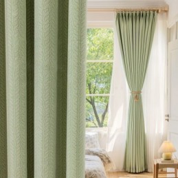 Lehdet Jacquard-Verhot Pimennys Olohuoneeseen