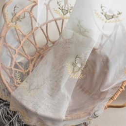 Klassinen Läpikuultava Verho Mittatilaustyönä Tehty Verho Peurakirjailtu Tylliverhot Olohuoneeseen