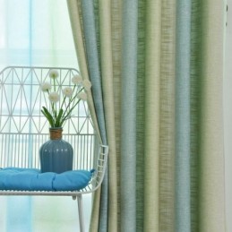 Yksinkertainen Puolipimennysverho Mittatilaustyönä Tehty Värikkäiden Raitojen Kuviollinen Olohuoneen Verho