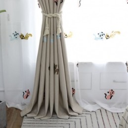 Nykyaikainen Max-Pimennysverho, Mittatilaustyönä Tehty Verho, Hymyilevä Kissa, Kirjonta, Makuuhuone