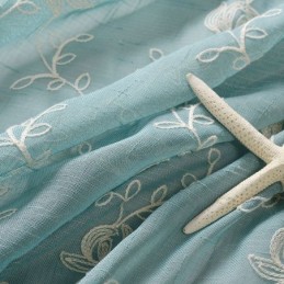 Kirjaillut Voile-Verhot, Kasvikuvioiset Ikkunaverhot Olohuoneeseen, Makuuhuoneeseen, Mittatilaustyönä Tehdyt Verhot