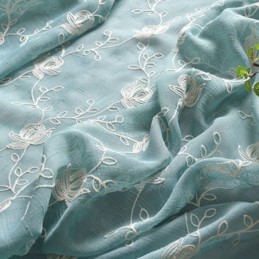 Kirjaillut Voile-Verhot, Kasvikuvioiset Ikkunaverhot Olohuoneeseen, Makuuhuoneeseen, Mittatilaustyönä Tehdyt Verhot