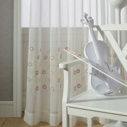 Nordic Brodeerattu Tylliverho Mittatilaustyönä Verho Kukkakuvioinen Voile Läpikuultava Olohuone