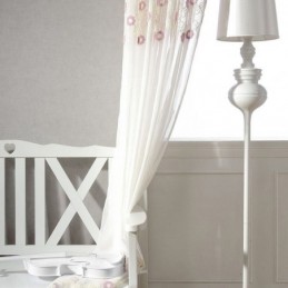 Nordic Brodeerattu Tylliverho Mittatilaustyönä Verho Kukkakuvioinen Voile Läpikuultava Olohuone