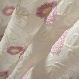 Nordic Brodeerattu Tylliverho Mittatilaustyönä Verho Kukkakuvioinen Voile Läpikuultava Olohuone