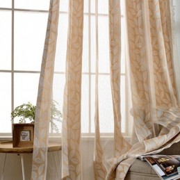 Lehtijacquard-Tylliverhot Pohjoismaiset Läpikuultavat Olohuoneen Verhot