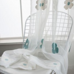 Läpikuultava Kirjontaverho Mittatilaustyönä Tehty Verho Koristeellinen Kukkakuvio Olohuone Makuuhuone