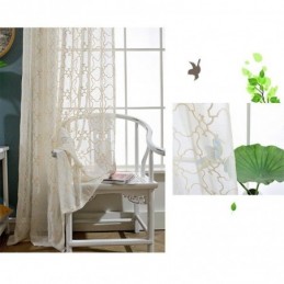 Mittatilaustyönä Tehty Pohjoismainen Kirjontaverho, Puuvillainen Läpikuultava Olohuoneen Ja Makuuhuoneen Verho