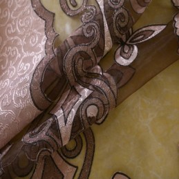 Eurooppalainen Maalaisromanttinen Läpikuultava Verho Mittatilaustyönä Tehty Verho Kukkakuvioinen Jacquard-Kuvioinen Puolipimennys Olohuoneeseen