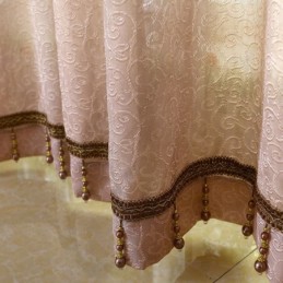 Eurooppalainen Maalaisromanttinen Läpikuultava Verho Mittatilaustyönä Tehty Verho Kukkakuvioinen Jacquard-Kuvioinen Puolipimennys Olohuoneeseen