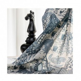 Maaseudun Tyylinen Puuvillapellavaverho Mittatilaustyönä, Puolipimennysverho, Kuviollinen Makuuhuoneen Erkkeri-Ikkuna