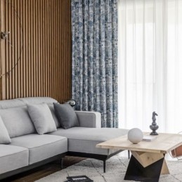 Maaseudun Tyylinen Puuvillapellavaverho Mittatilaustyönä, Puolipimennysverho, Kuviollinen Makuuhuoneen Erkkeri-Ikkuna