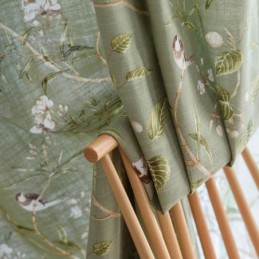 Puuvillasta Ja Pellavasta Valmistettu Pimennysverho Mittatilaustyönä, Amerikkalaistyylinen Painatus, Hengittävä Ikkunapaneeli, Makuuhuone