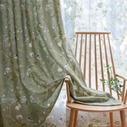 Puuvillasta Ja Pellavasta Valmistettu Pimennysverho Mittatilaustyönä, Amerikkalaistyylinen Painatus, Hengittävä Ikkunapaneeli, Makuuhuone