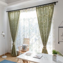 Puuvillasta Ja Pellavasta Valmistettu Pimennysverho Mittatilaustyönä, Amerikkalaistyylinen Painatus, Hengittävä Ikkunapaneeli, Makuuhuone