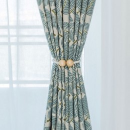 Moderni Max-Pimennysverho Mittatilaustyönä, Vihreän Lehden Kuviollinen Makuuhuoneen Verho