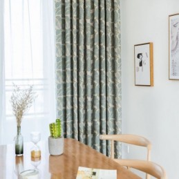 Moderni Max-Pimennysverho Mittatilaustyönä, Vihreän Lehden Kuviollinen Makuuhuoneen Verho