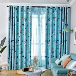 Pimennysverho Mittatilaustyönä Lastenhuoneeseen Piirrettyyn Verhoon