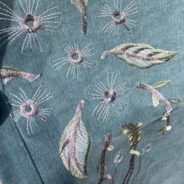 Chenille-Verho Mittatilaustyönä Tehtyyn Verhoon Moderni Kukkakirjonta